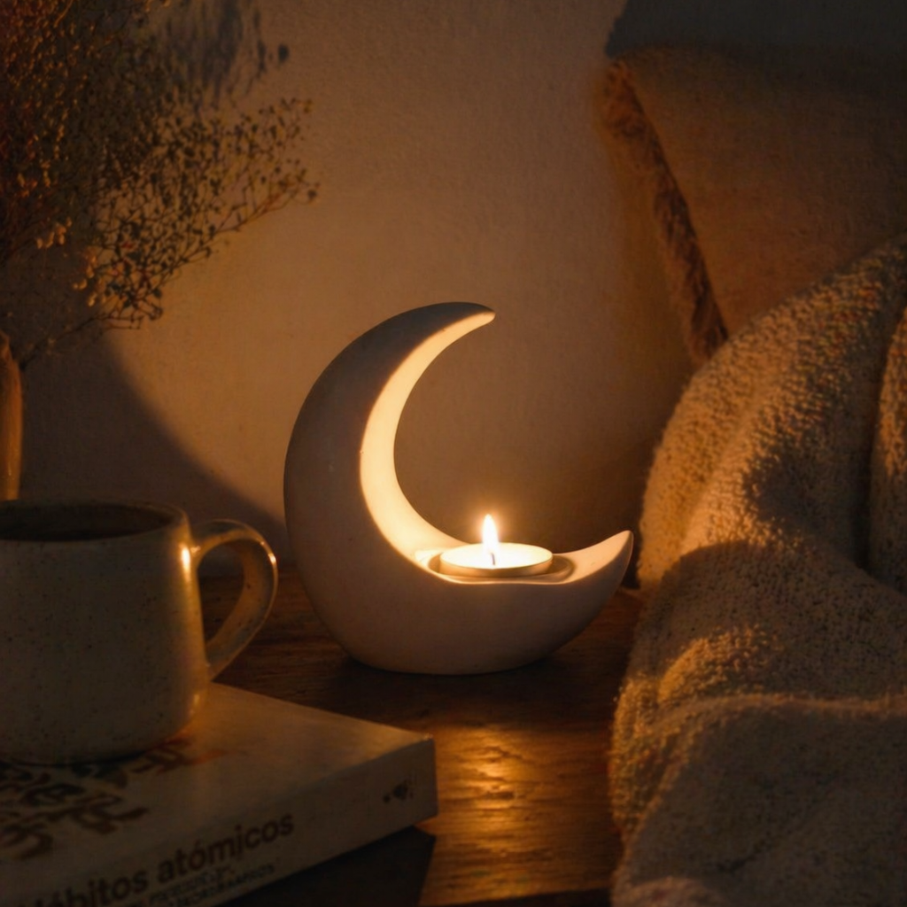 Luna Portavelas · Resina Natural