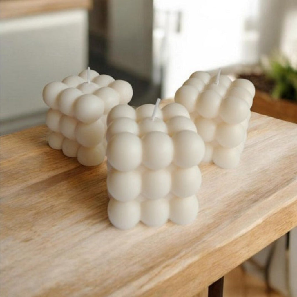 Vela cubo de Burbujas natural