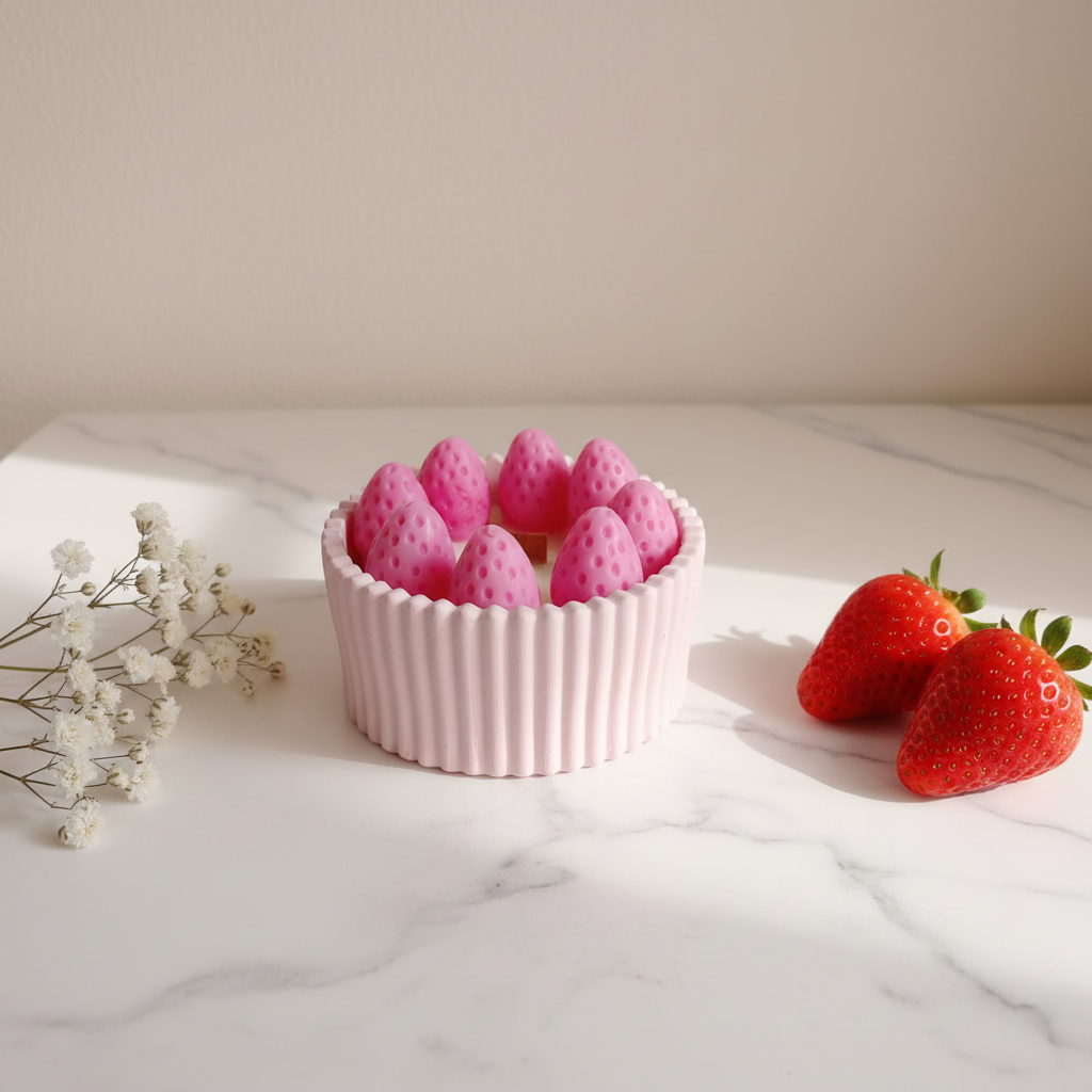 Vela Fresas con Nata · Base Acanalada