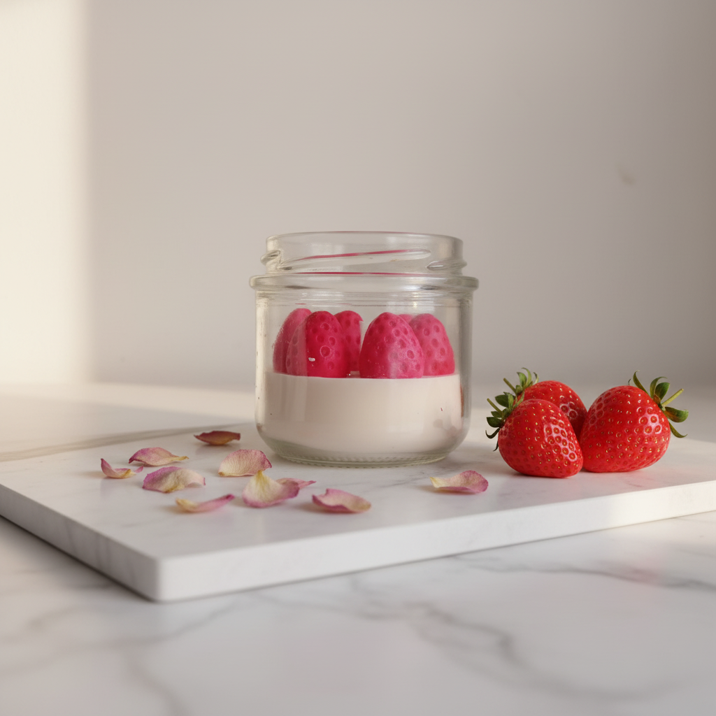 Vela fresas con nata - lateral ampliada